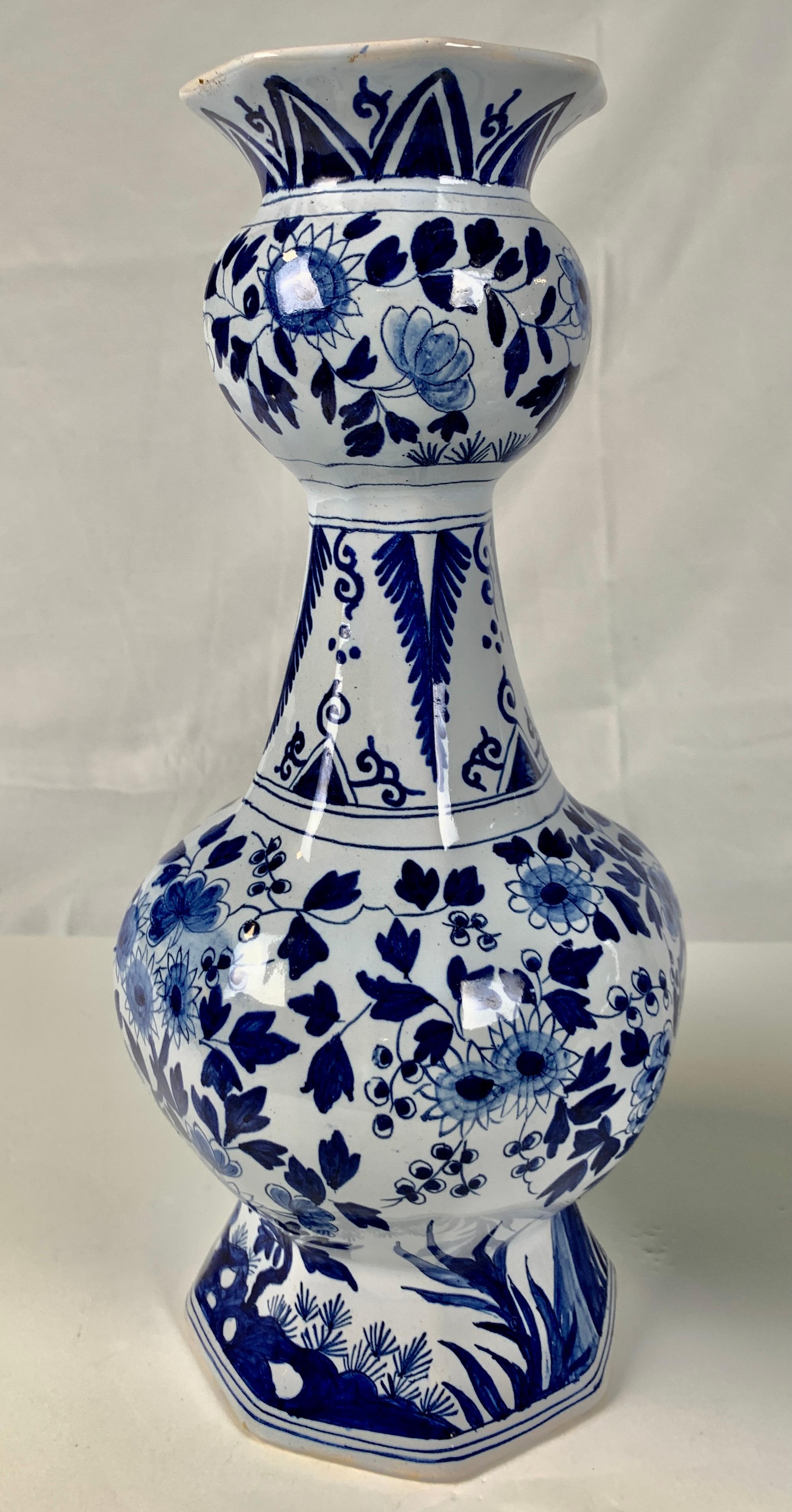 Pair of Blue and White Delft Vases 2