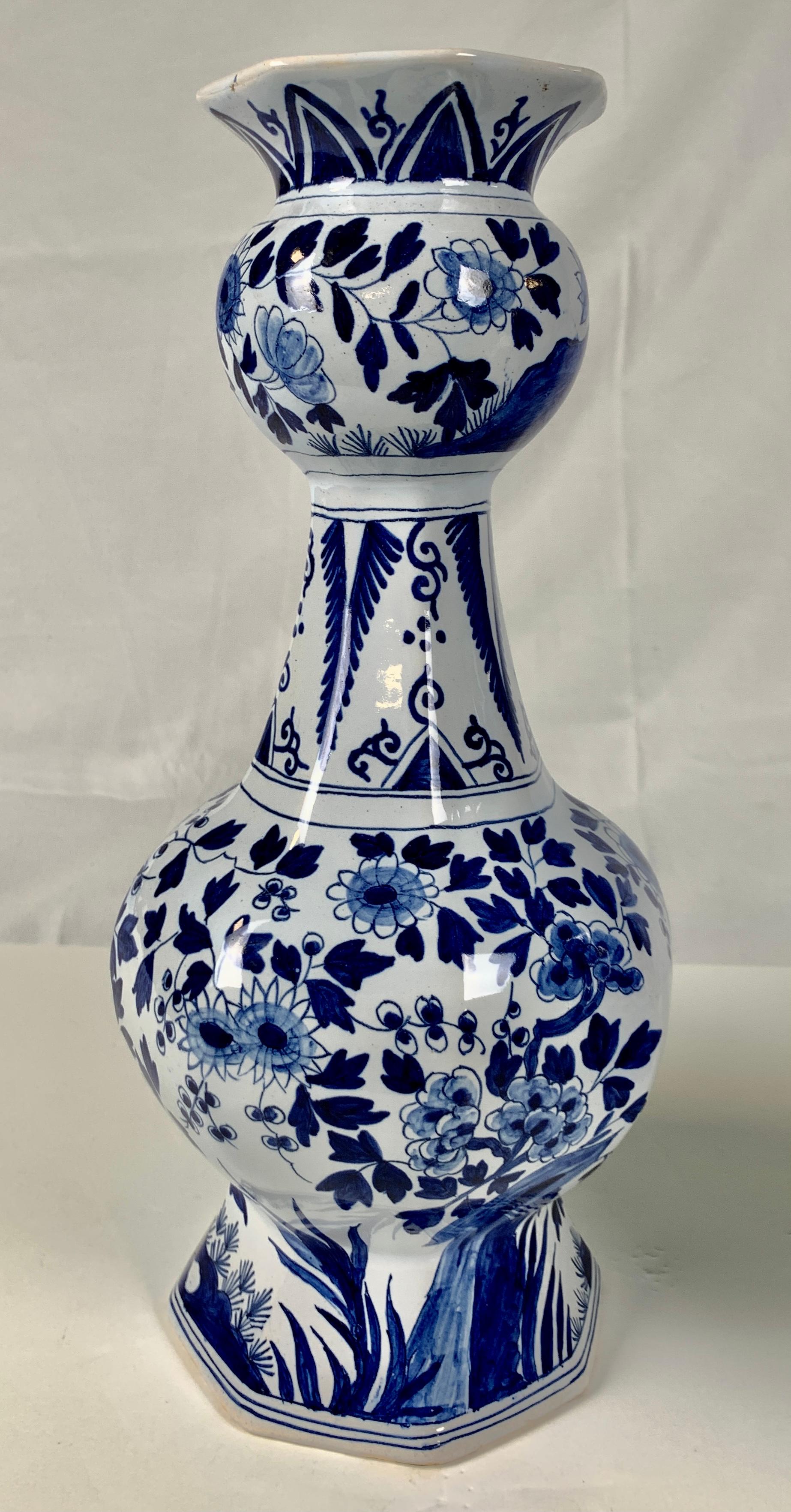 Pair of Blue and White Delft Vases 3