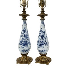 Pair of Blue and White Lamps