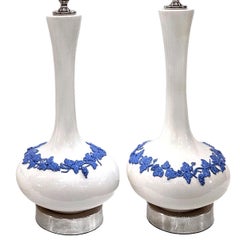 Pair of Blue and White Lamps
