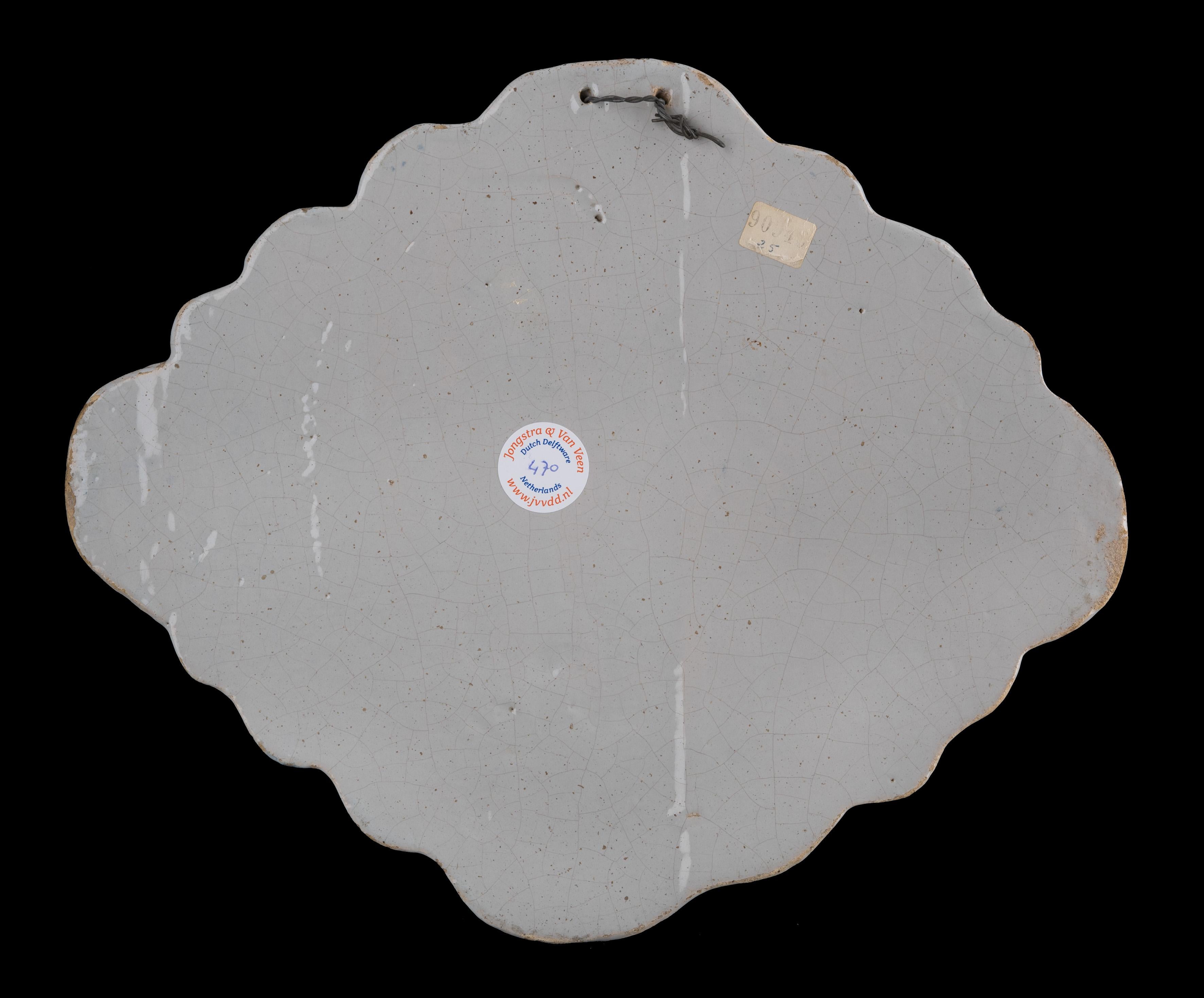 Pair of Blue and White Plaques with Ships off the Coast, 1784-1800 For Sale 1