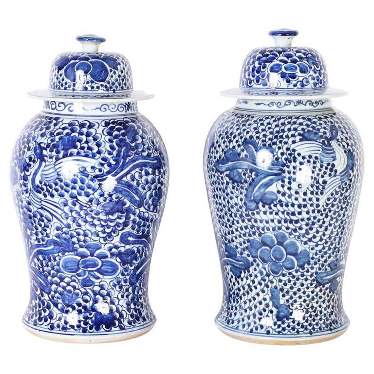 Ginger jars, ca. 2020, offered by FS Henemader Antiques Inc.