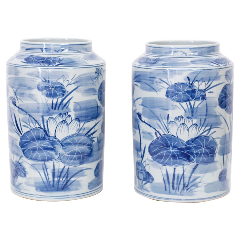 BOCAL À GINGEMBRE En Porcelaine Bleue Et Blanche Mandarine, Décoration