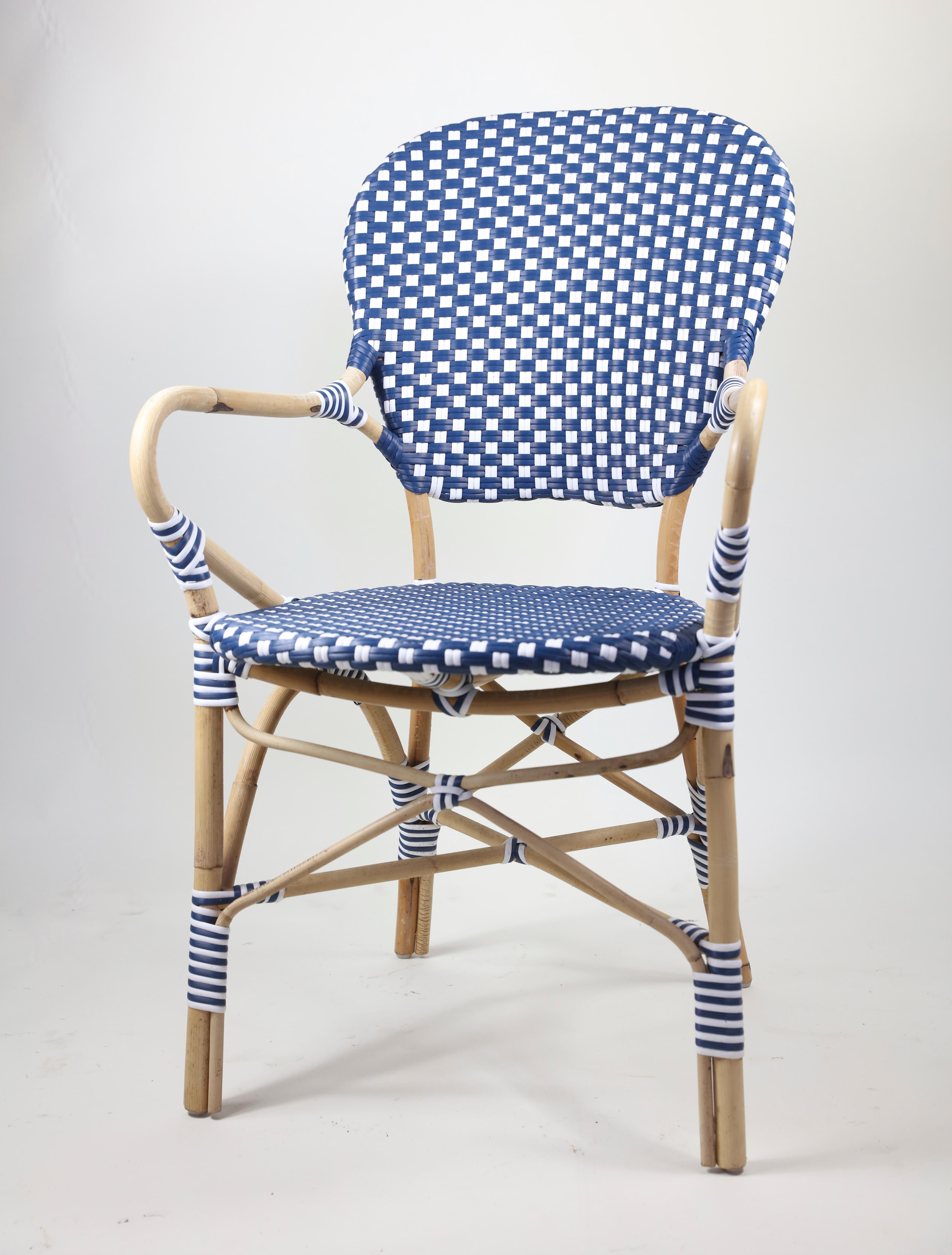 Women's or Men's Pair of Blue and White Serena & Lily Woven Chairs