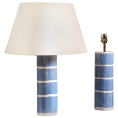 Pair of Blue and White Studio Pottery Vases