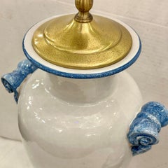 Pair of blue and white table lamps