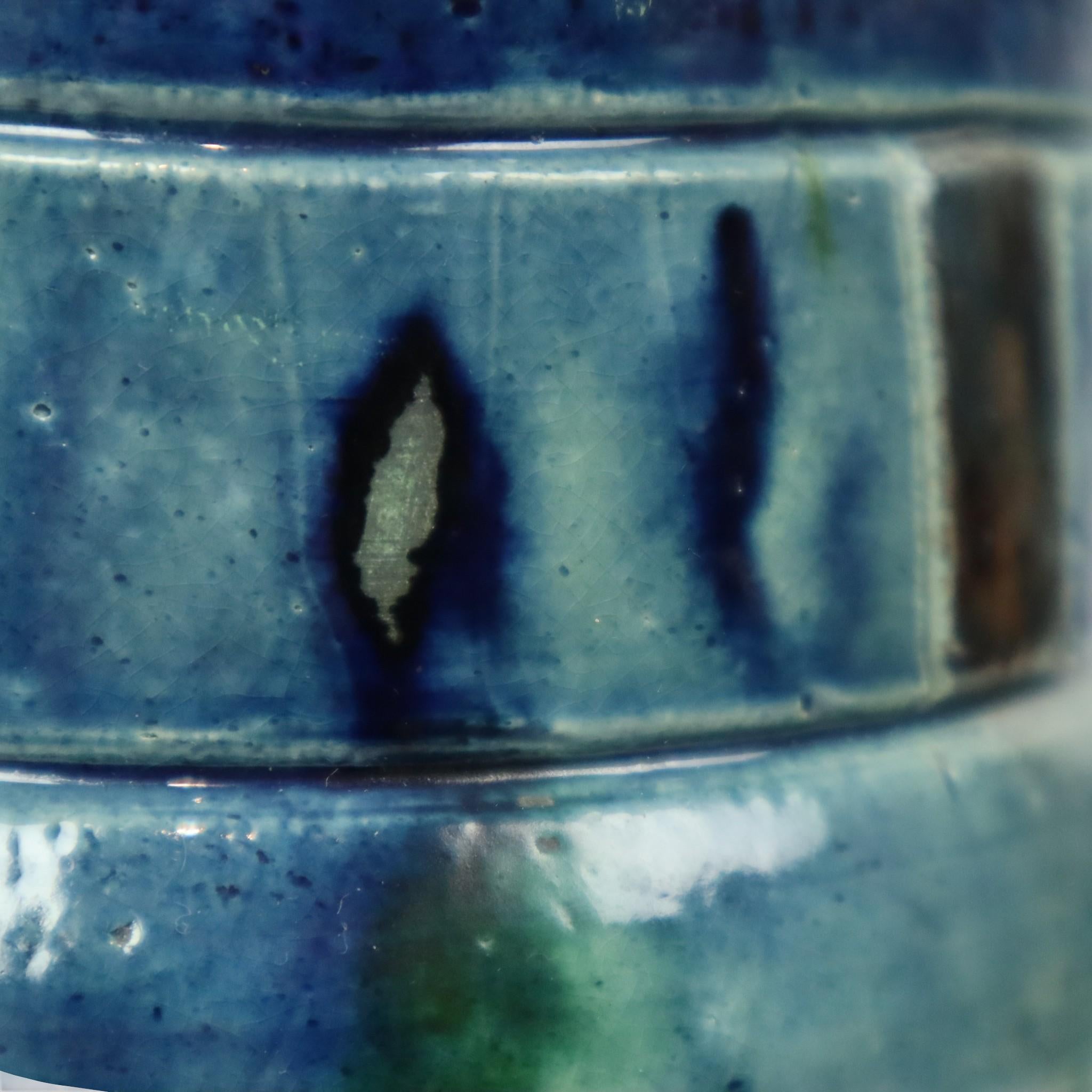 Paar blaue Jugendstilvasen Flämische Töpferei Antiques im Angebot 6