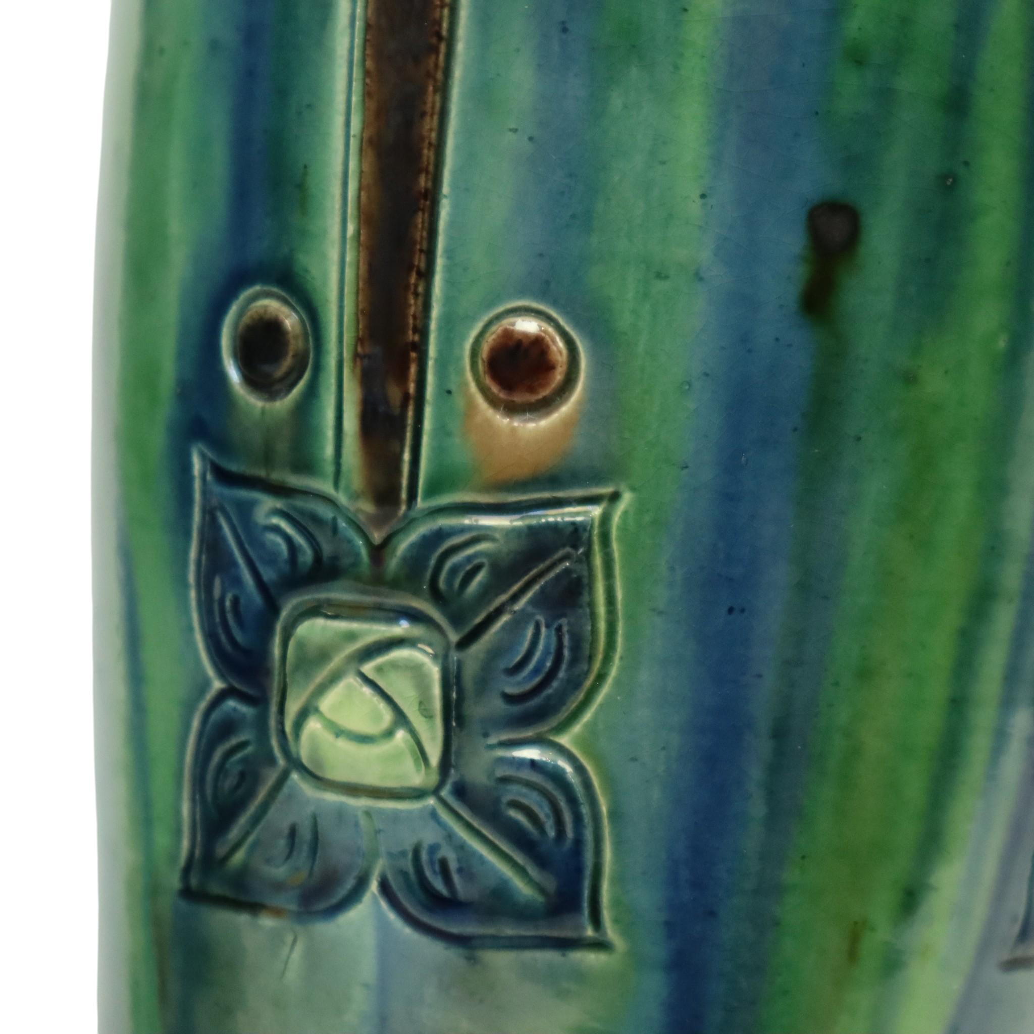 Paar blaue Jugendstilvasen Flämische Töpferei Antiques im Angebot 7