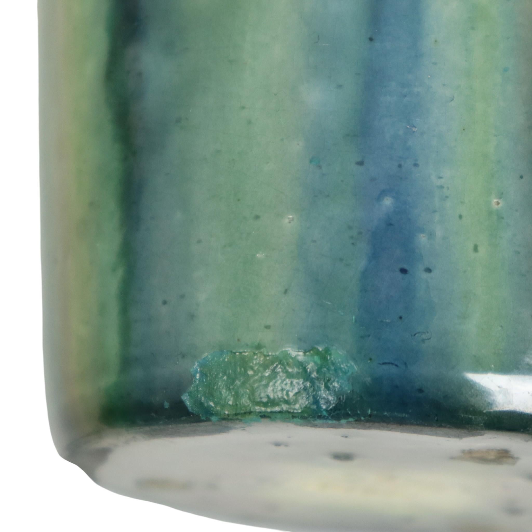 Paar blaue Jugendstilvasen Flämische Töpferei Antiques im Angebot 9