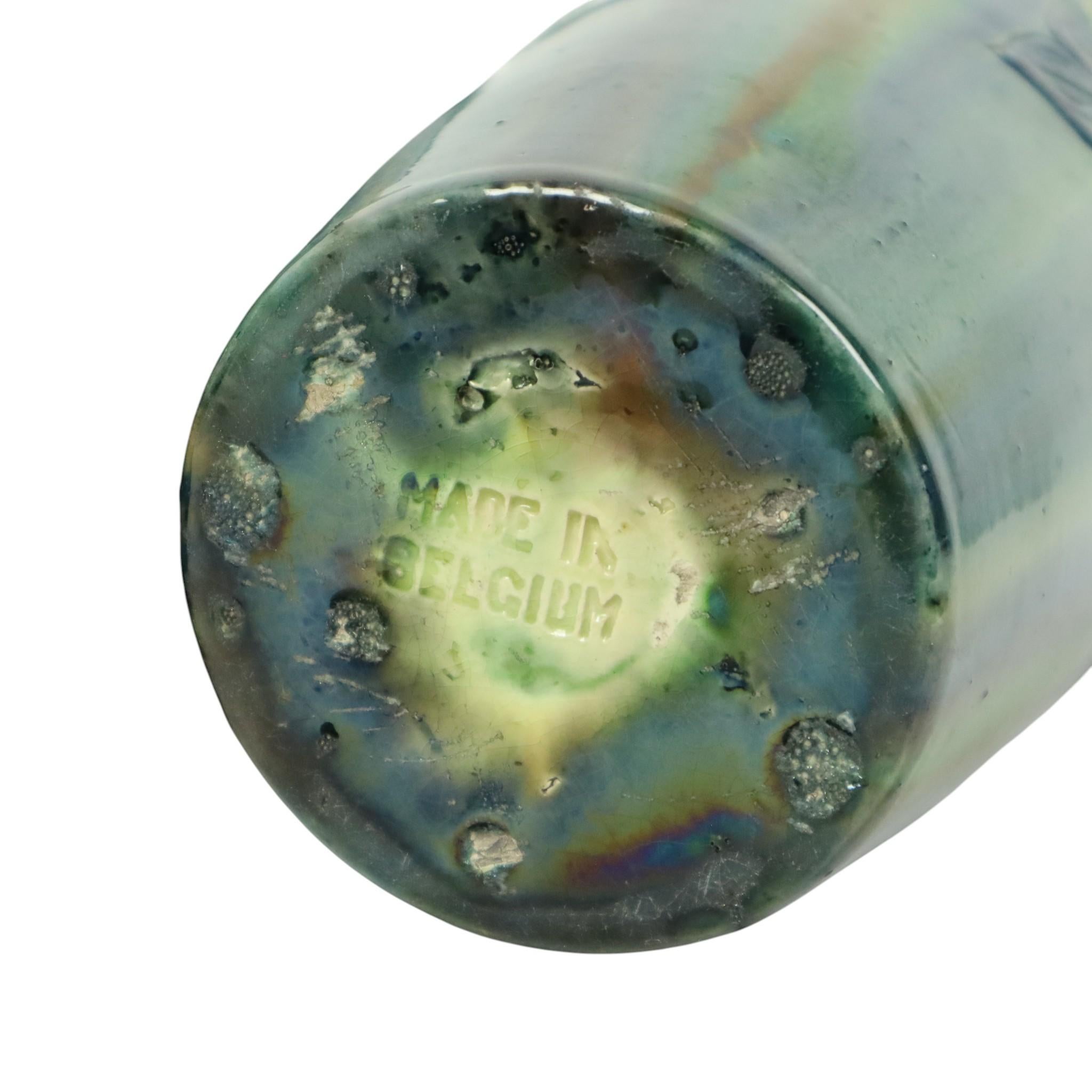 Paar blaue Jugendstilvasen Flämische Töpferei Antiques im Angebot 10