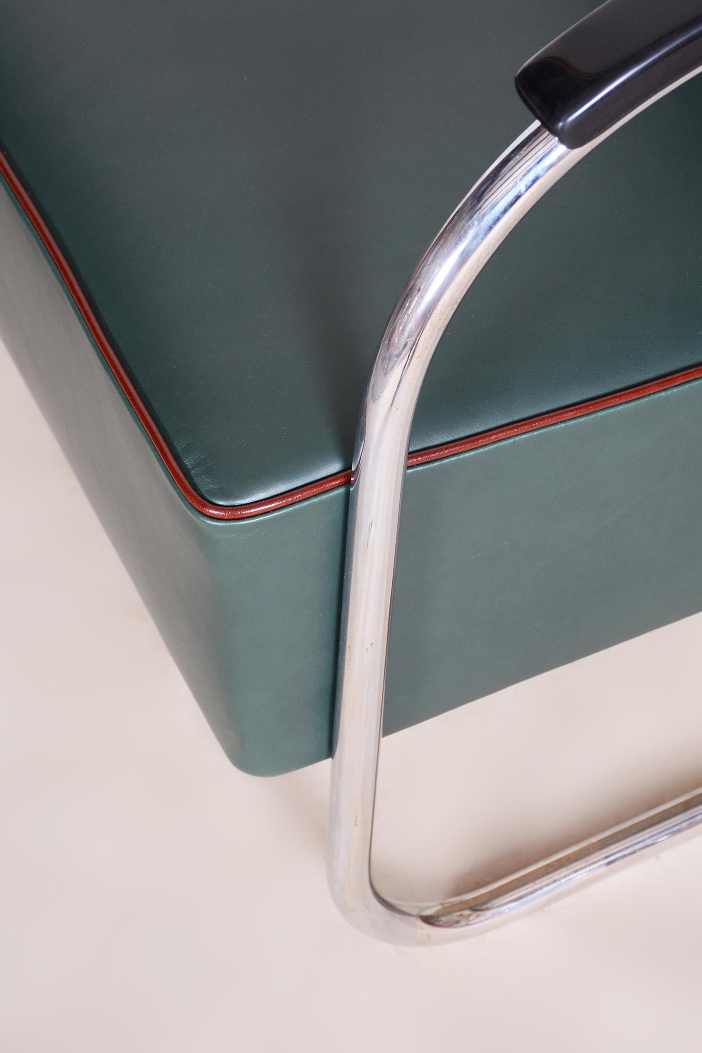 Pair of Blue Bauhaus Armchairs, Made by Mucke Melder in 1930s Czechia For Sale 2
