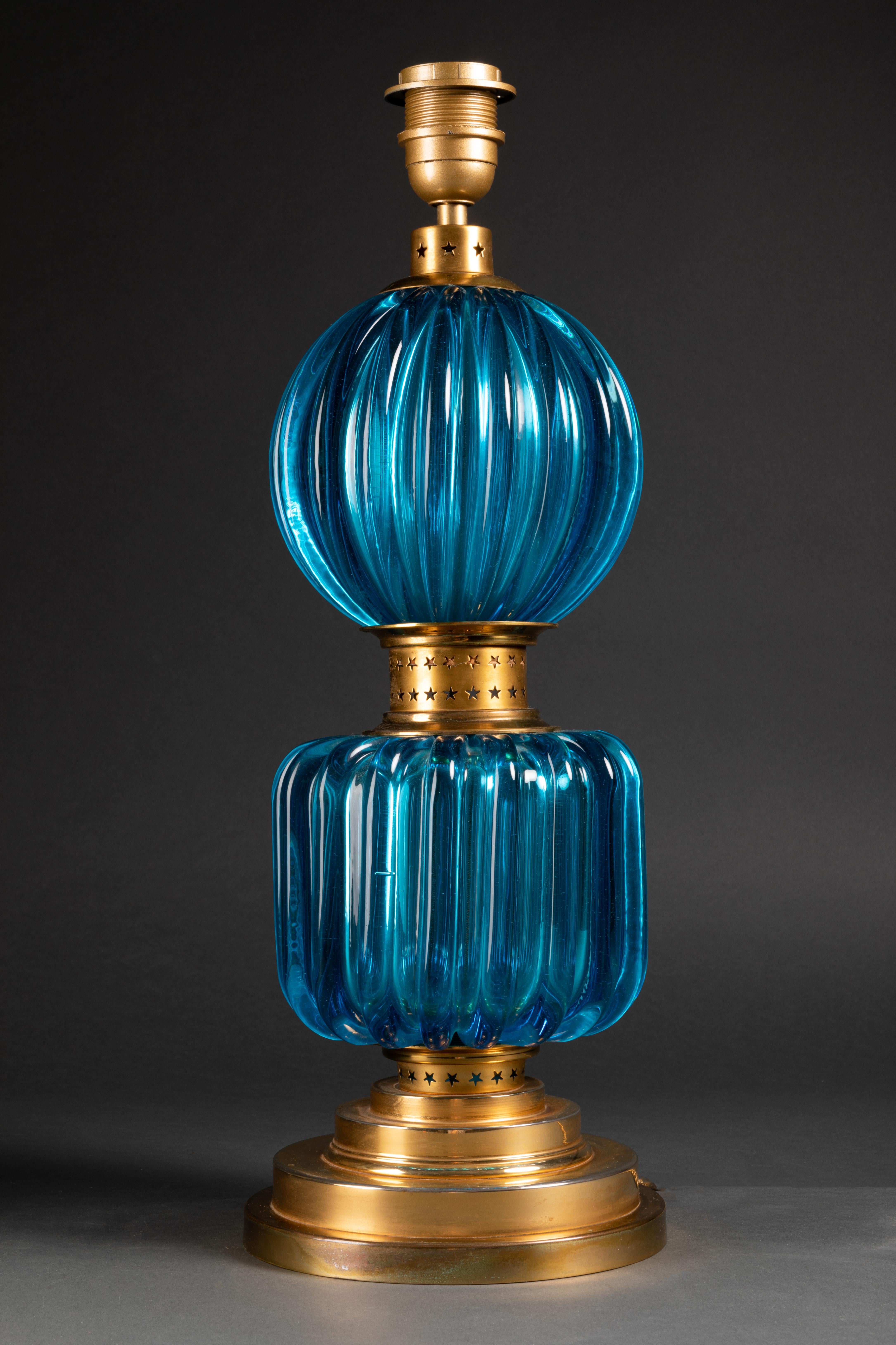 blue murano lamp