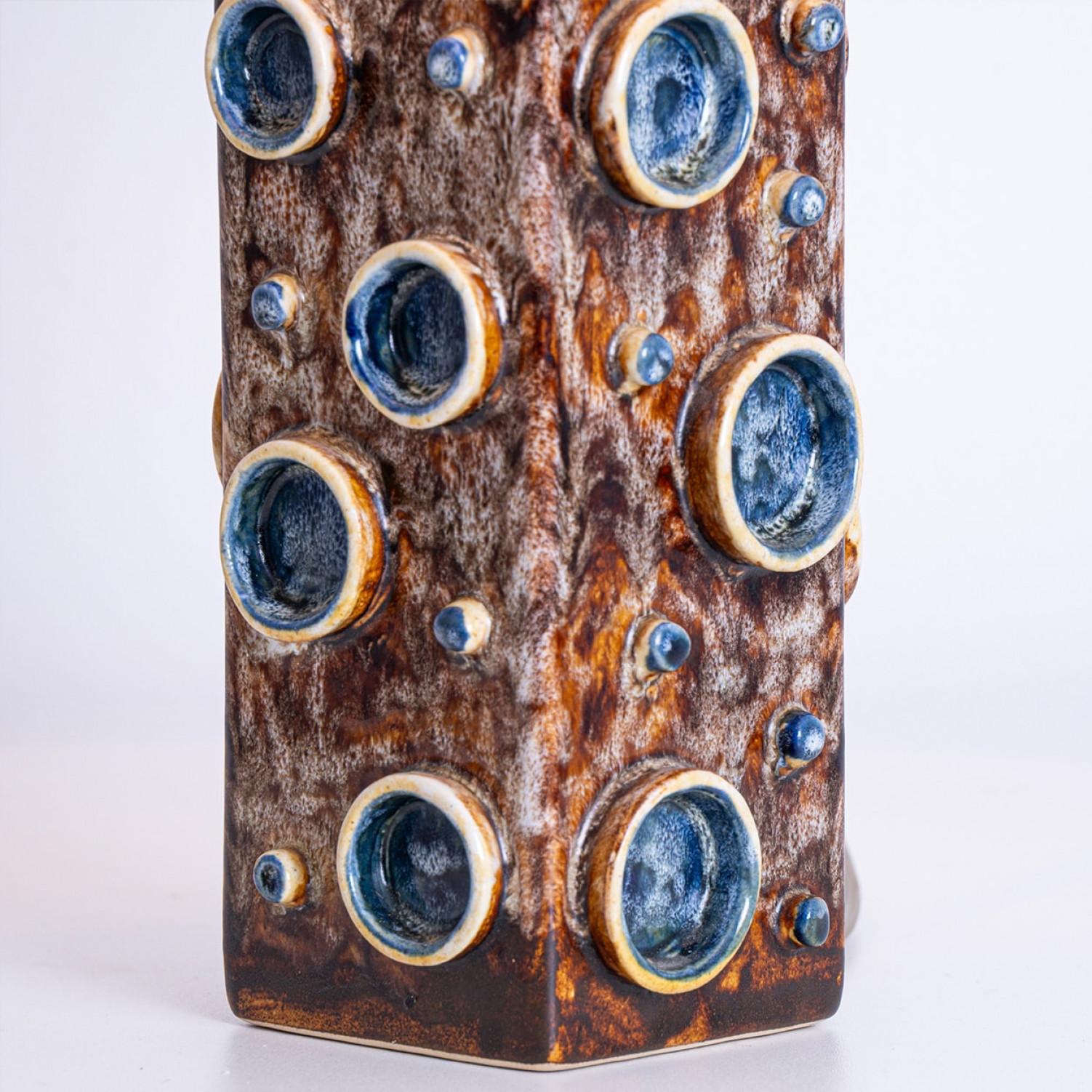 Pareja de lámparas Braun Soholm azules con pantalla de seda a medida René Houben Otro en venta