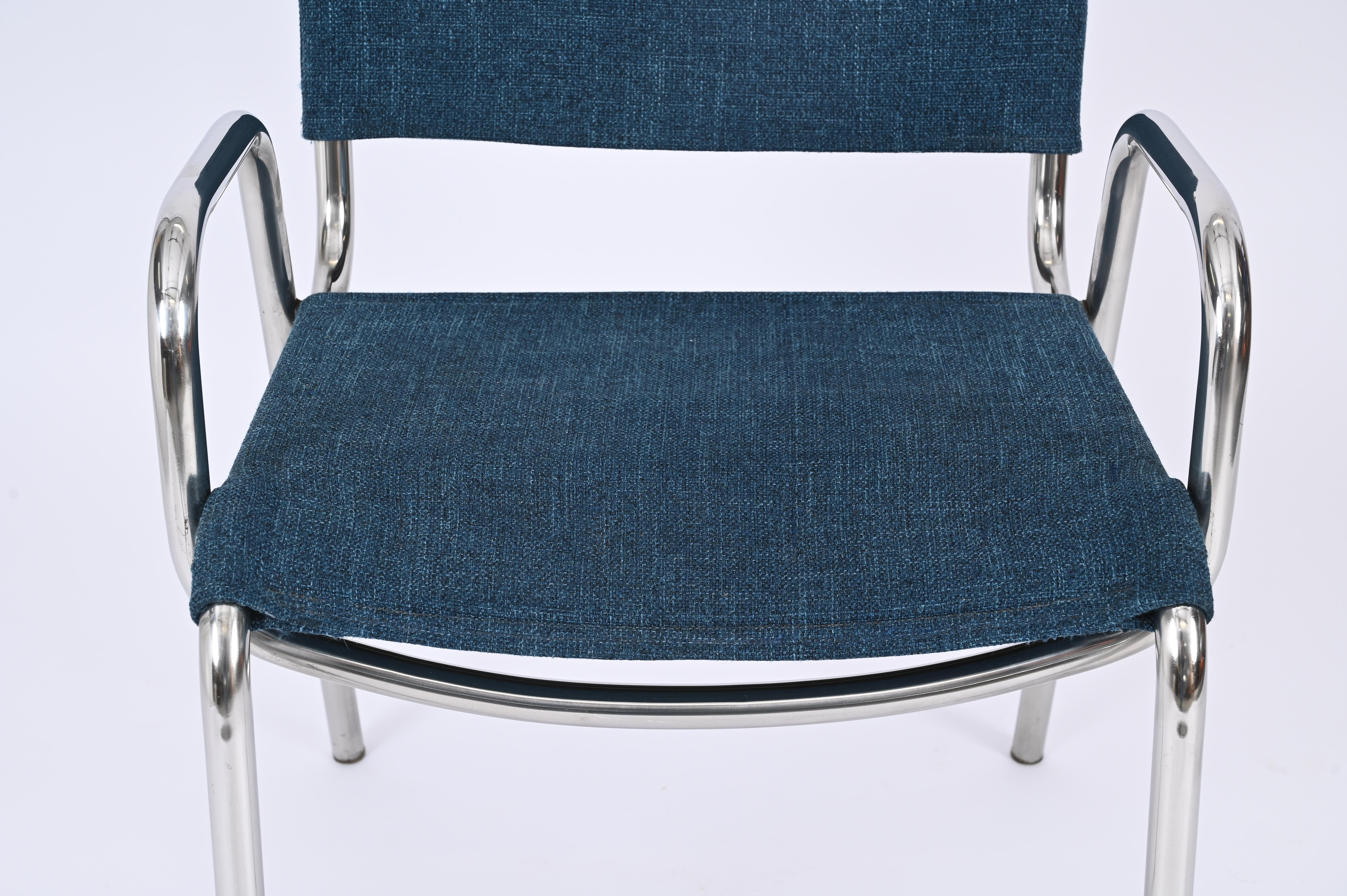Pair of Blue Castiglietta Dining Chairs by Castiglioni for Zanotta, Italy 1960s For Sale 6