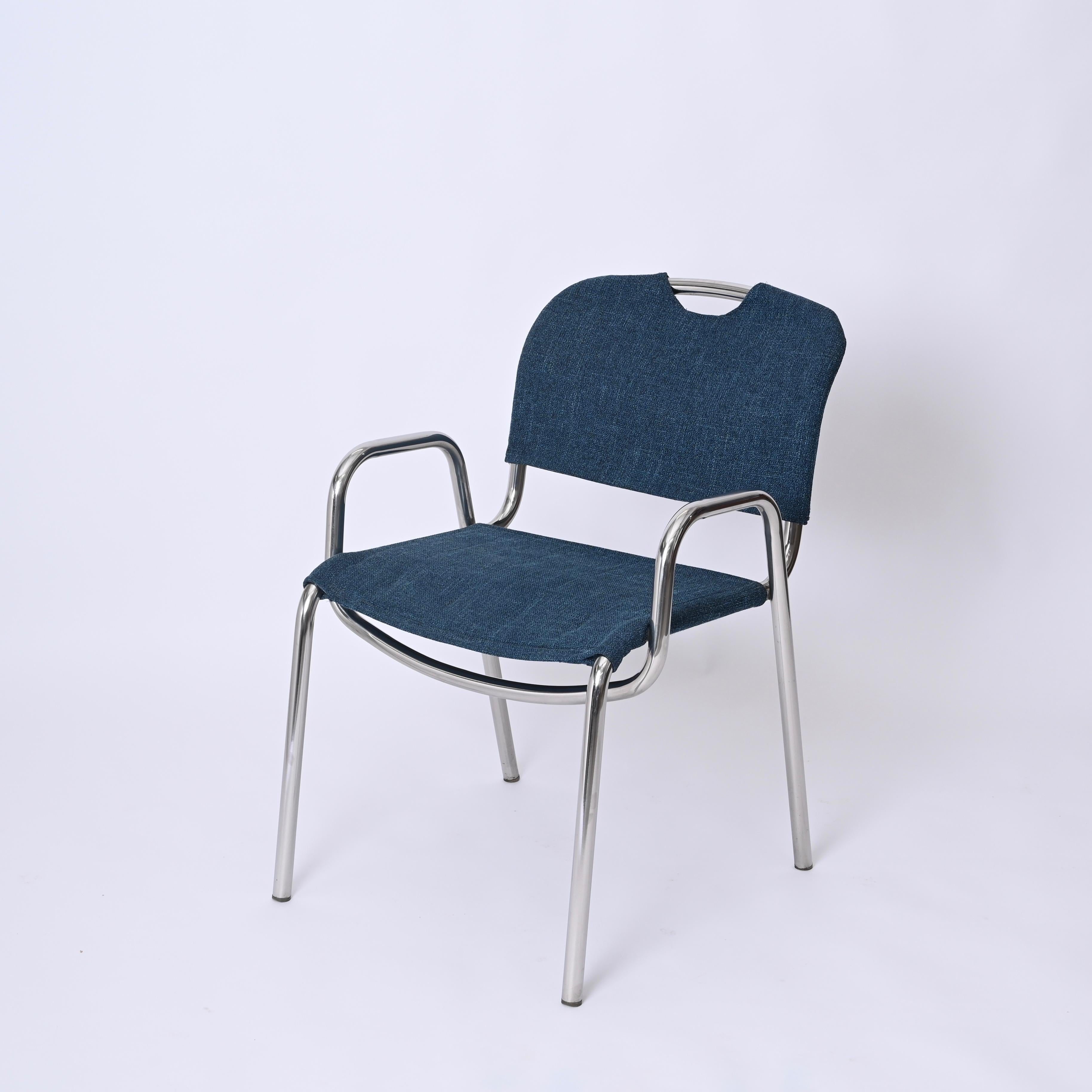 Pair of Blue Castiglietta Dining Chairs by Castiglioni for Zanotta, Italy 1960s For Sale 7
