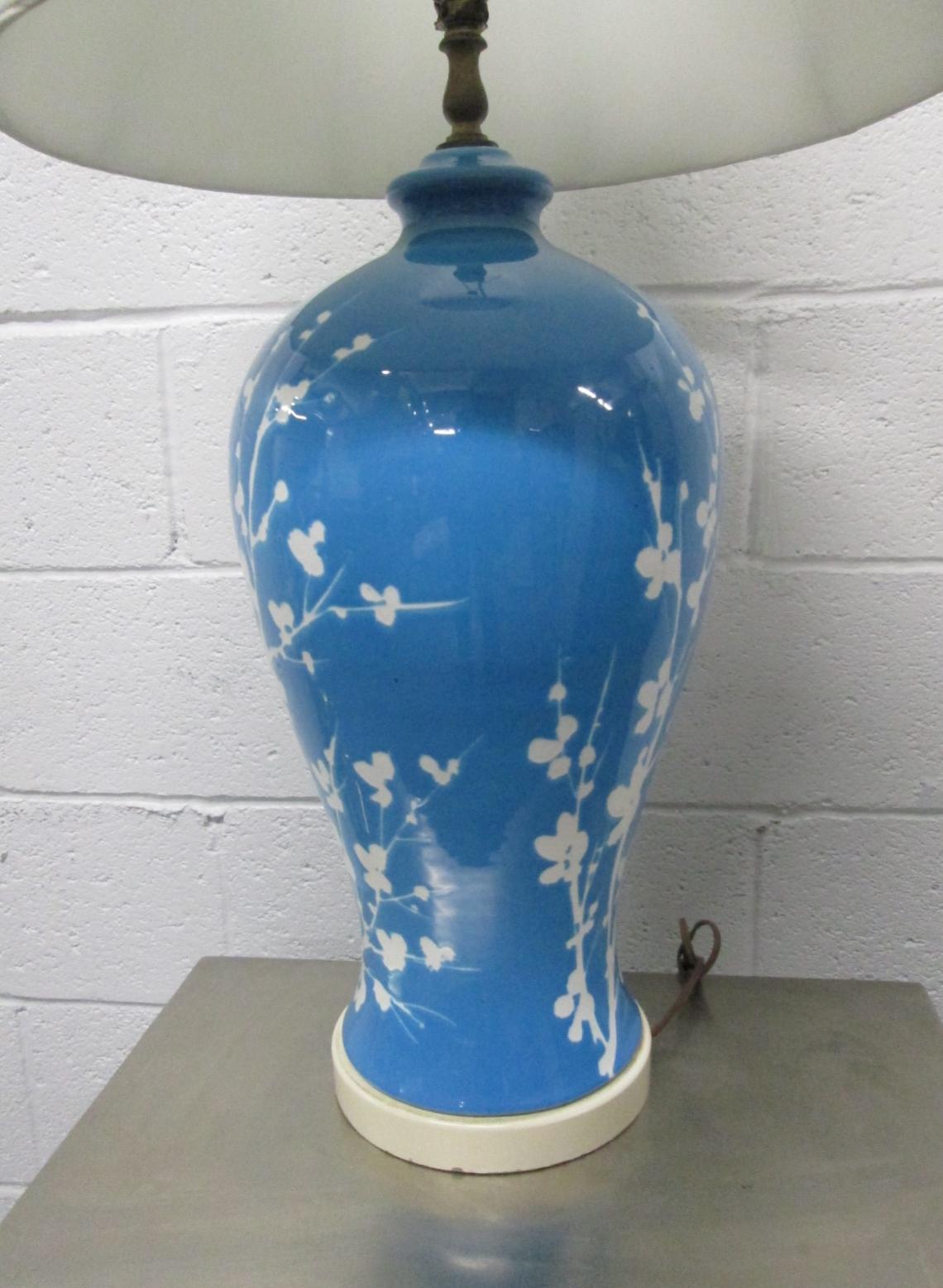 blue pottery table lamps