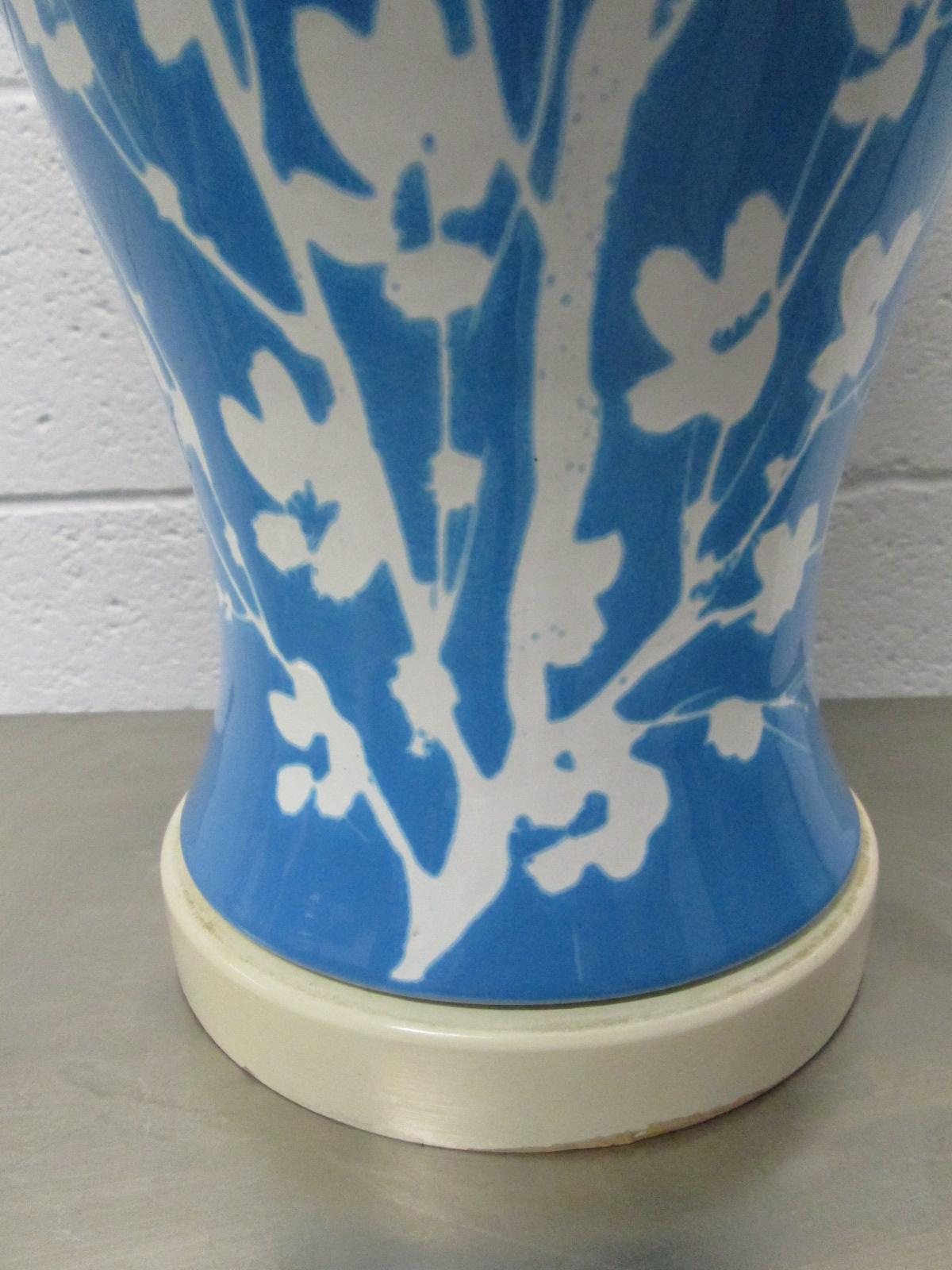 blue floral lamps