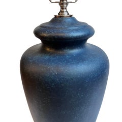 Pair of Blue Ceramic Lamps