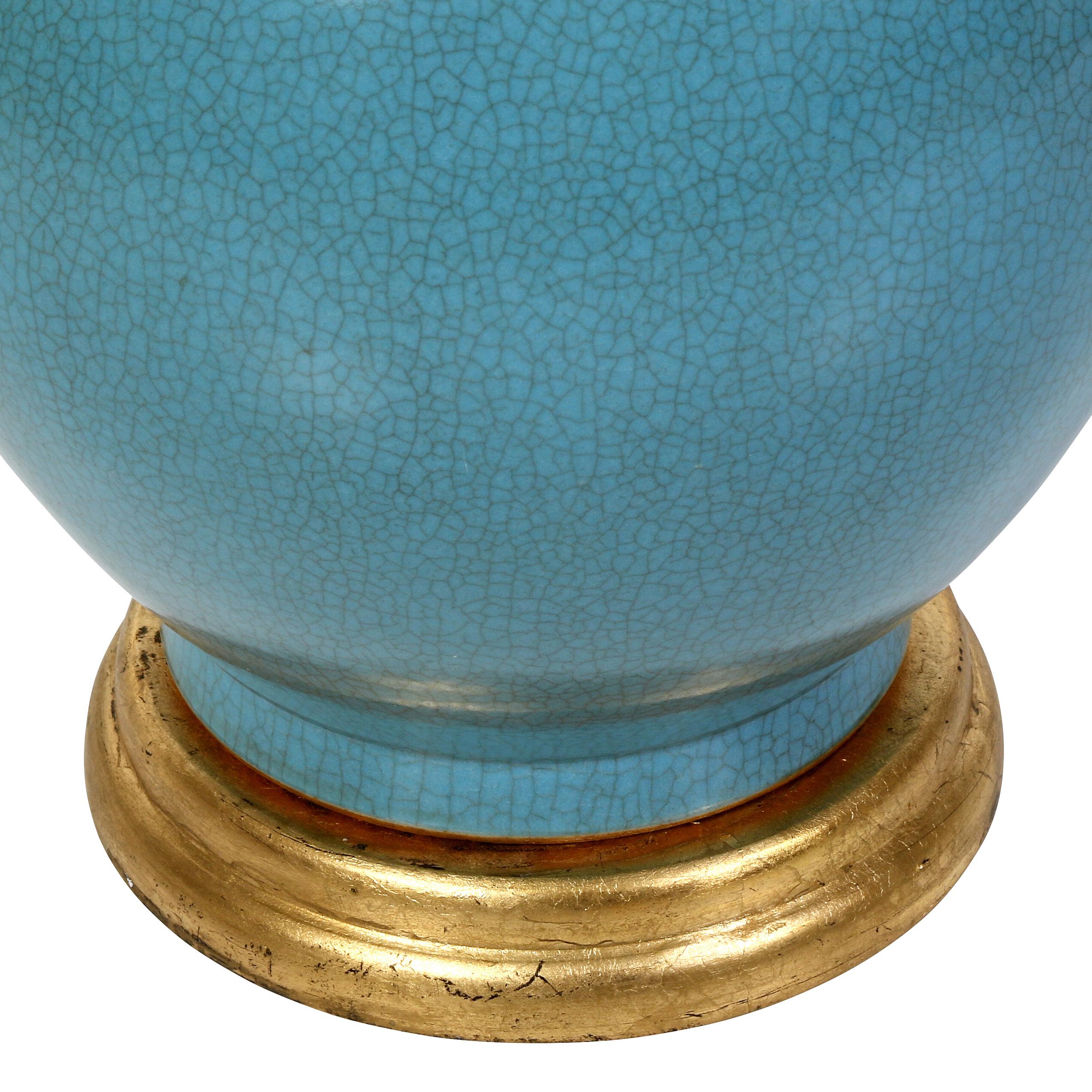 Pair of Blue Chinese Export Lamps In Excellent Condition For Sale In New York, NY