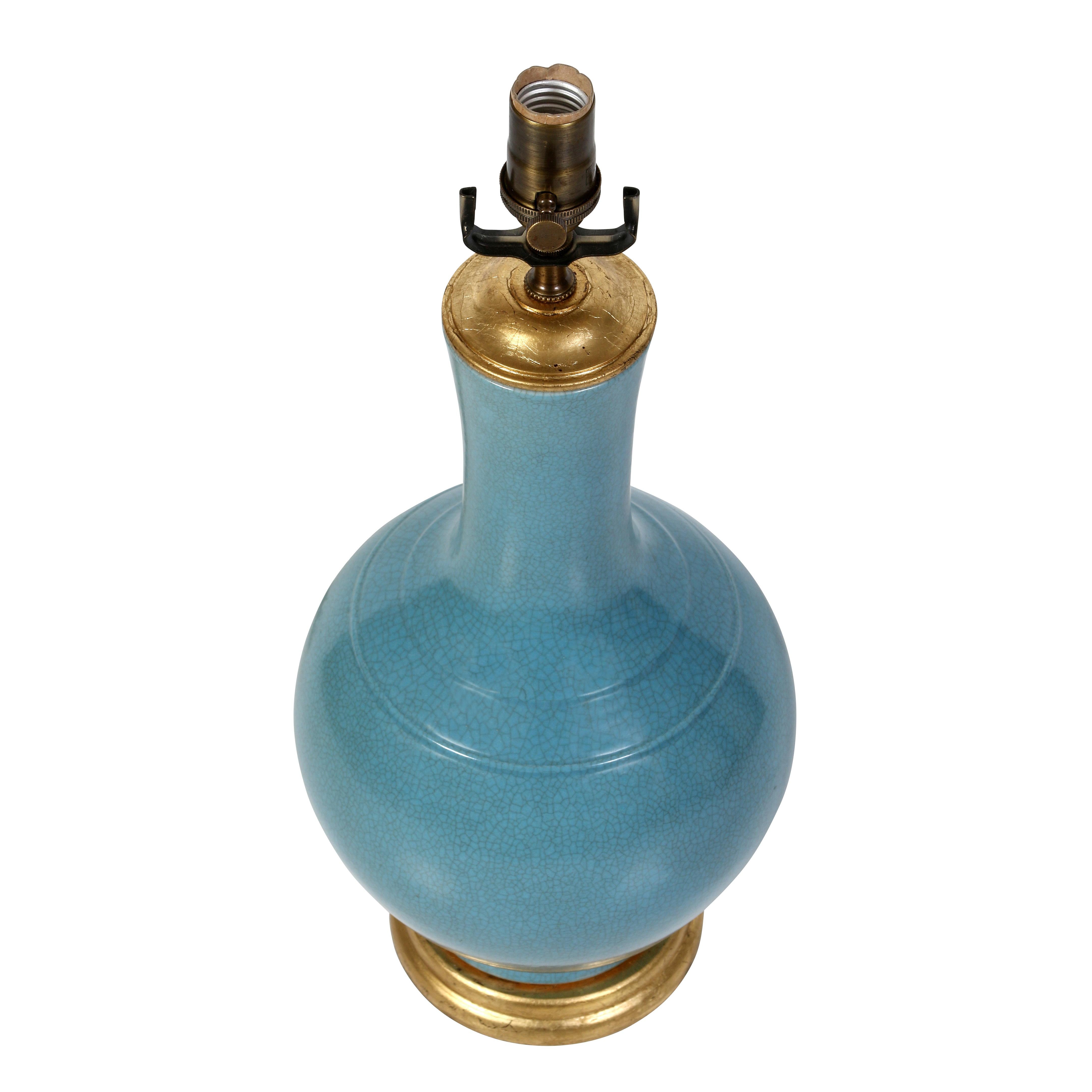 20th Century Pair of Blue Chinese Export Lamps For Sale