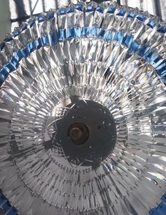 Pair of Blue Crystal Flush Mounts, Sold Individually