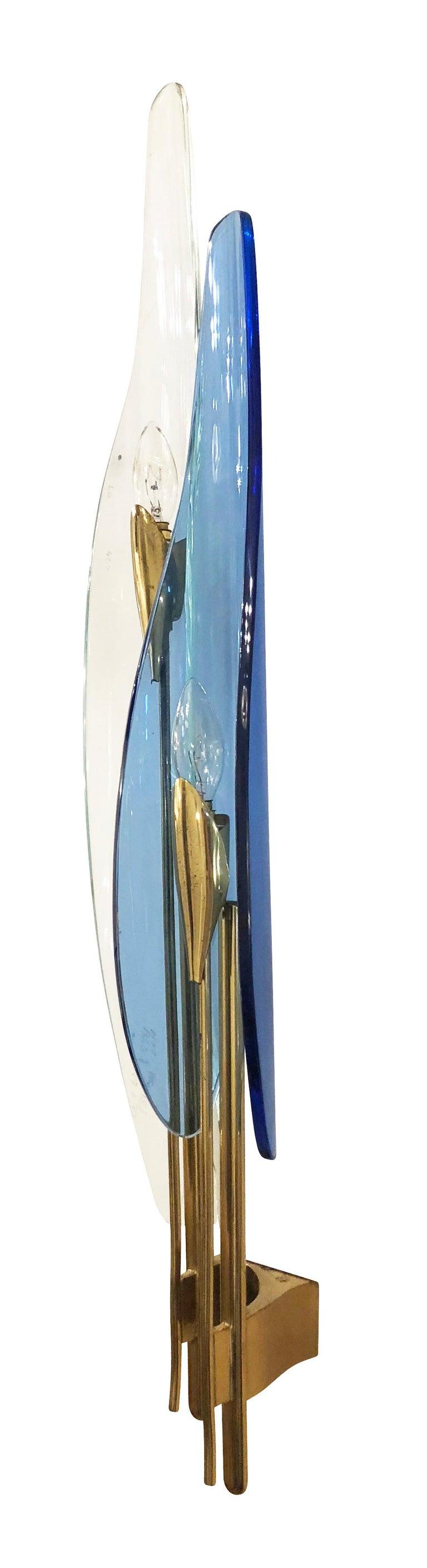 Beautiful pair of Fontana Arte wall lights, model 1461 from the 
