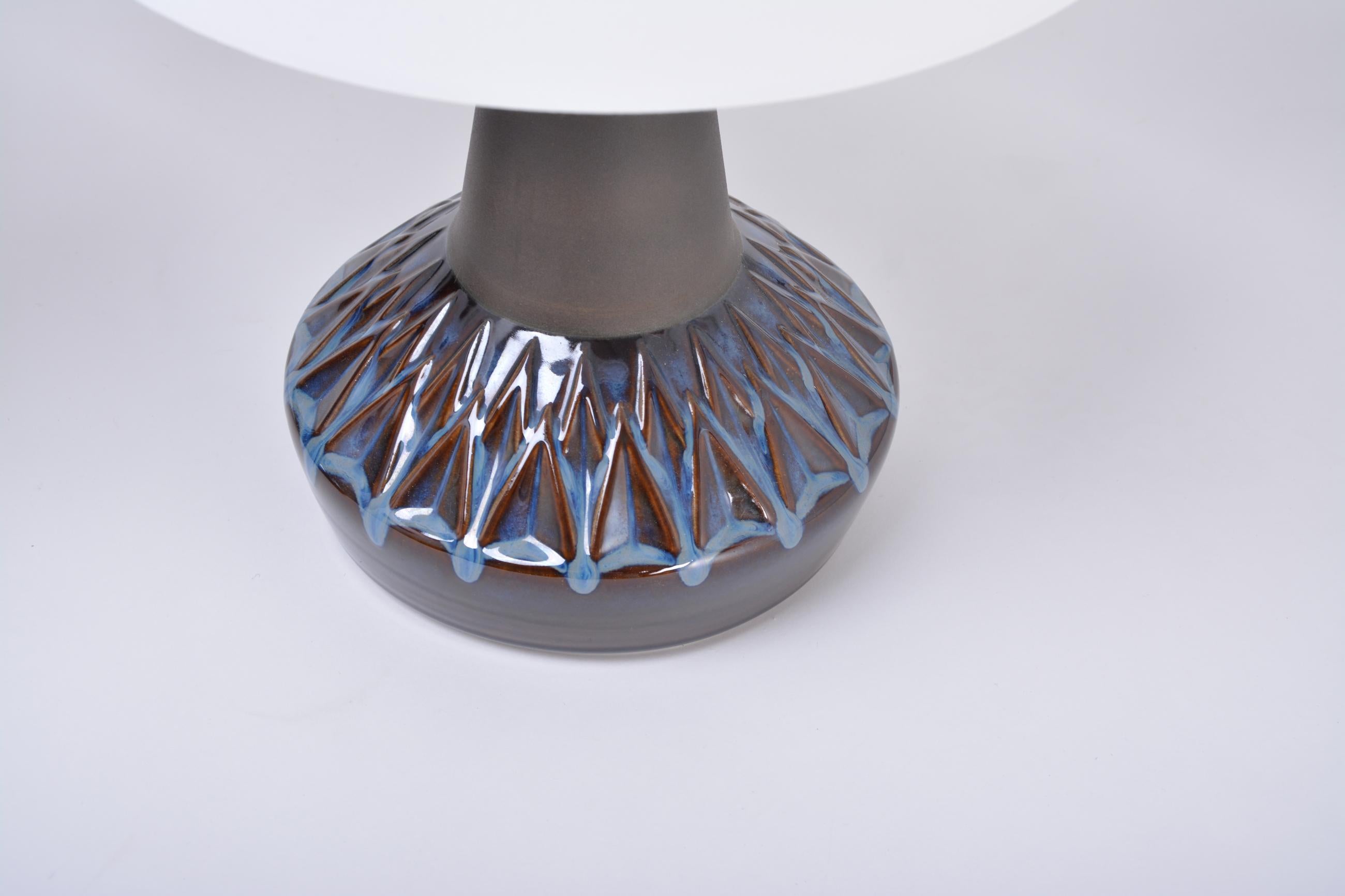 20th Century Pair of Blue Danish Mid-Century Modern Table Lamps by Einar Johansen for Soholm