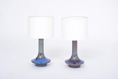 Pair of Blue Danish Mid-Century Modern Table Lamps Model 1068 by Soholm