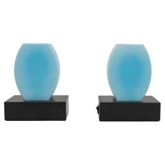 Pair of Blue Dorane Table Lamps by Ettore Sottsass for Stilnovo, 1970s