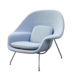 Single Blue Eero Saarinen for Knoll Womb Chair