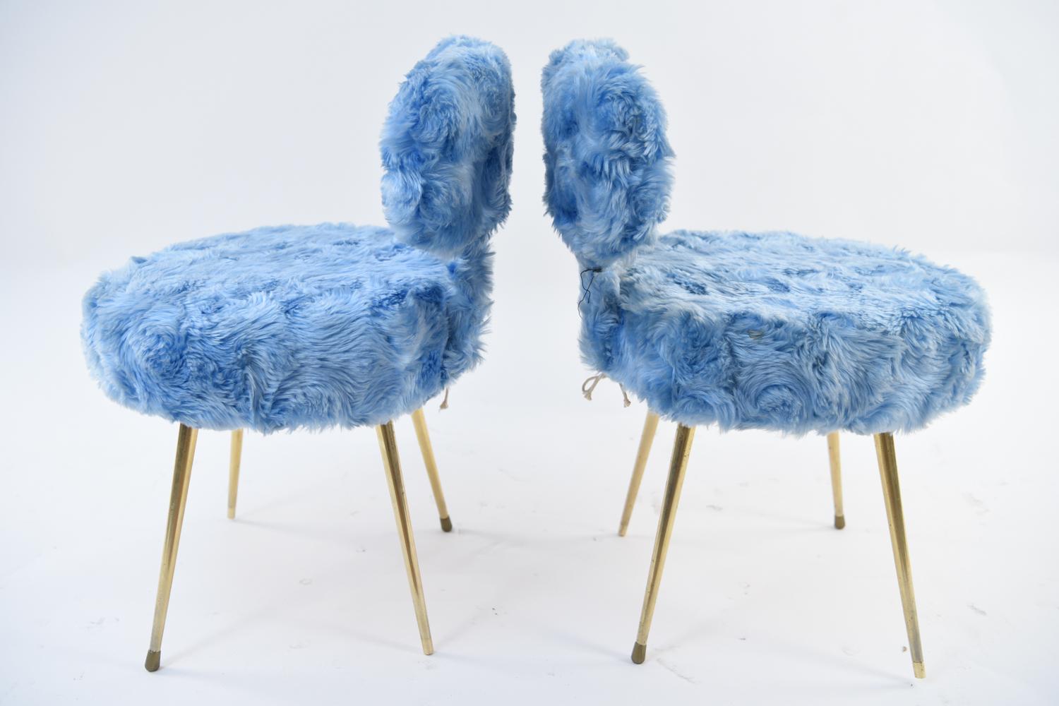 blue fluffy chair
