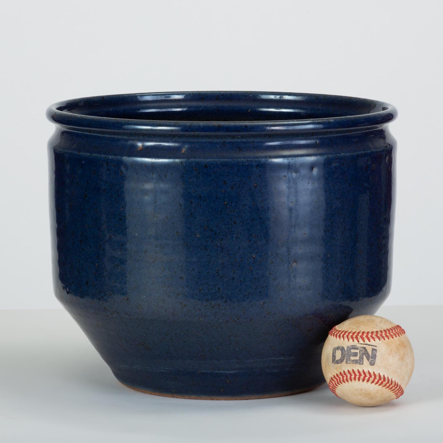 Pair of Blue-Glazed Earthgender Bowl Planters, David Cressey and Robert Maxwell 3