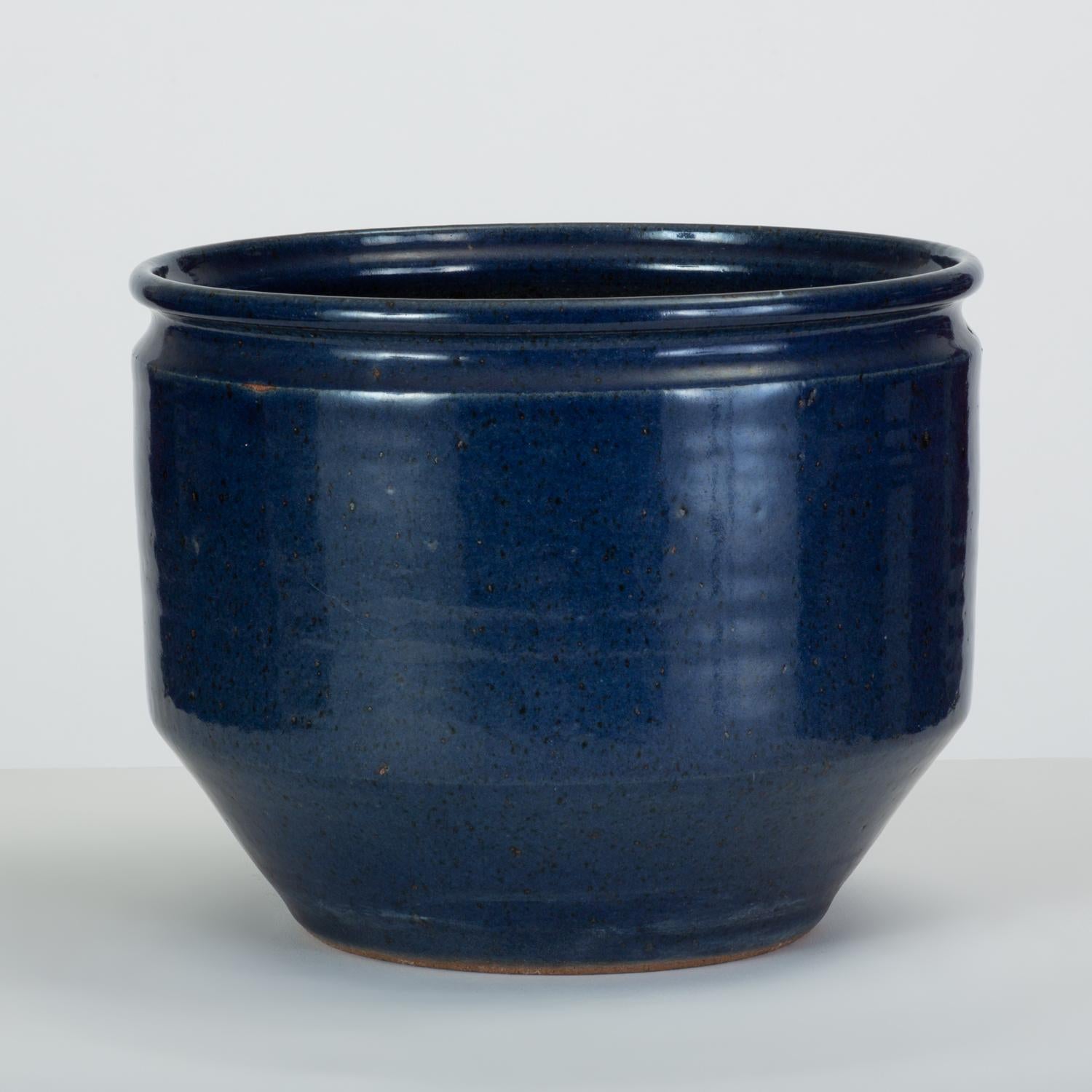 Pair of Blue-Glazed Earthgender Bowl Planters, David Cressey and Robert Maxwell 5