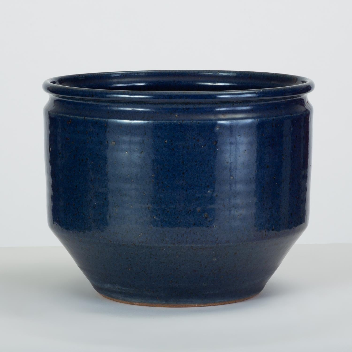 Pair of Blue-Glazed Earthgender Bowl Planters, David Cressey and Robert Maxwell 7