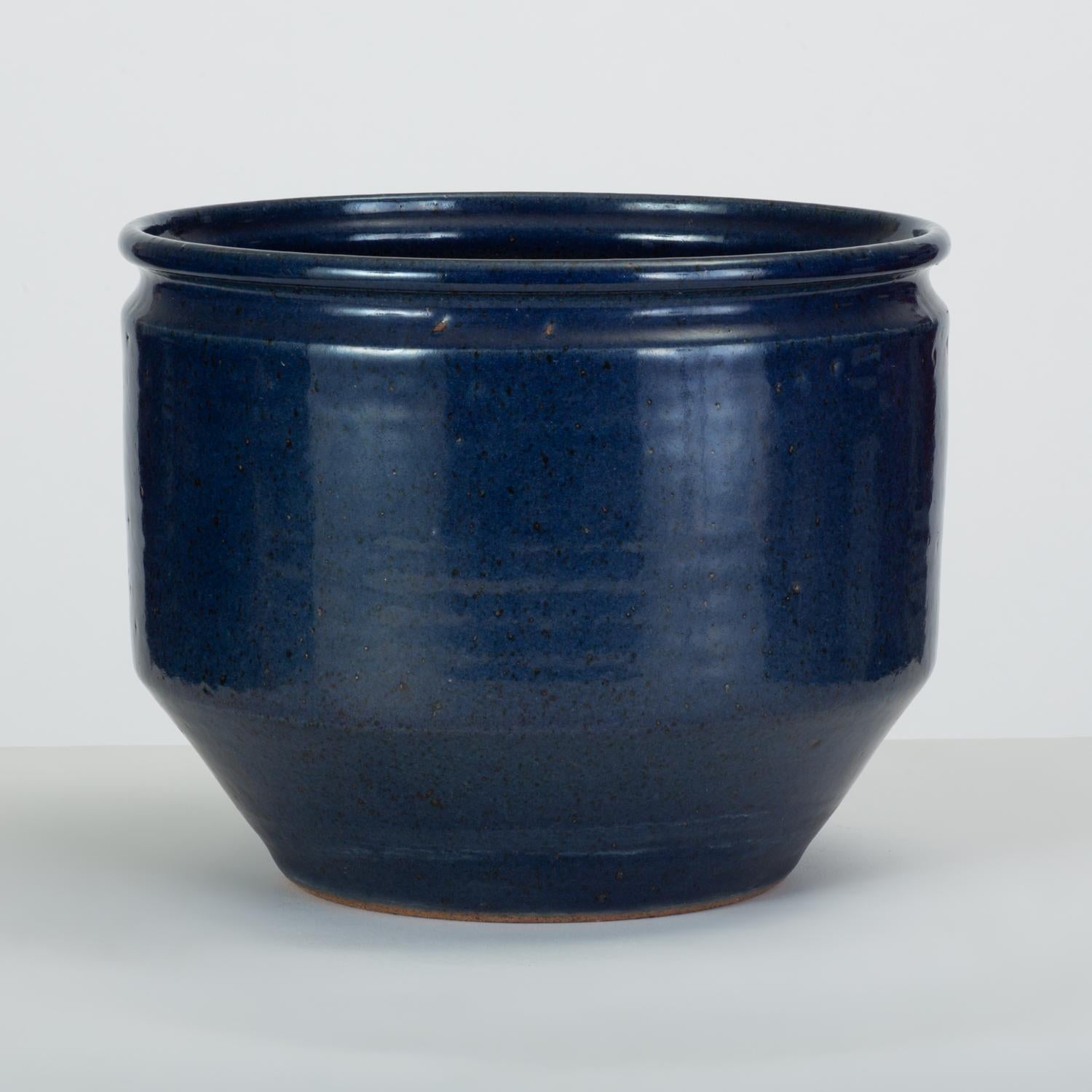 Pair of Blue-Glazed Earthgender Bowl Planters, David Cressey and Robert Maxwell 8