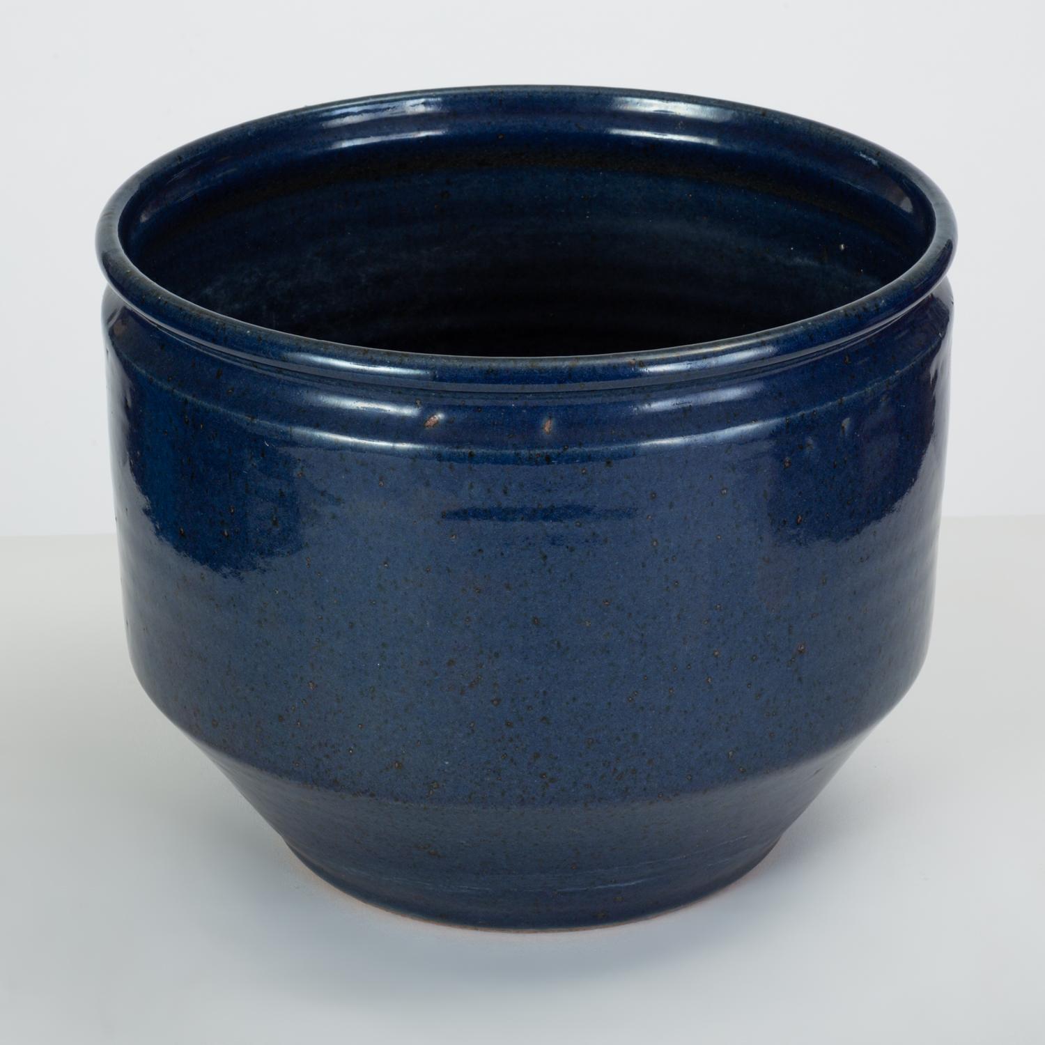 Pair of Blue-Glazed Earthgender Bowl Planters, David Cressey and Robert Maxwell 9