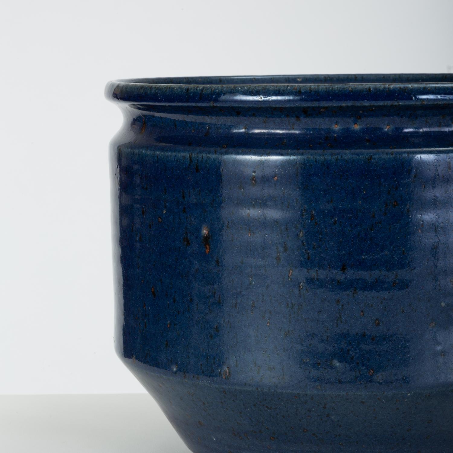 Pair of Blue-Glazed Earthgender Bowl Planters, David Cressey and Robert Maxwell 1