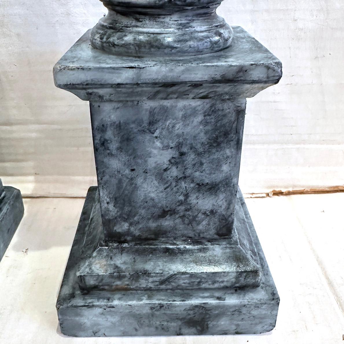 Pair of Blue Gray Alabaster Lamps For Sale 1