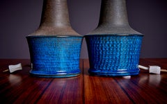 Pair of  Blue / Gray Table Lamps by Nils Kähler, Denmark, 1960s