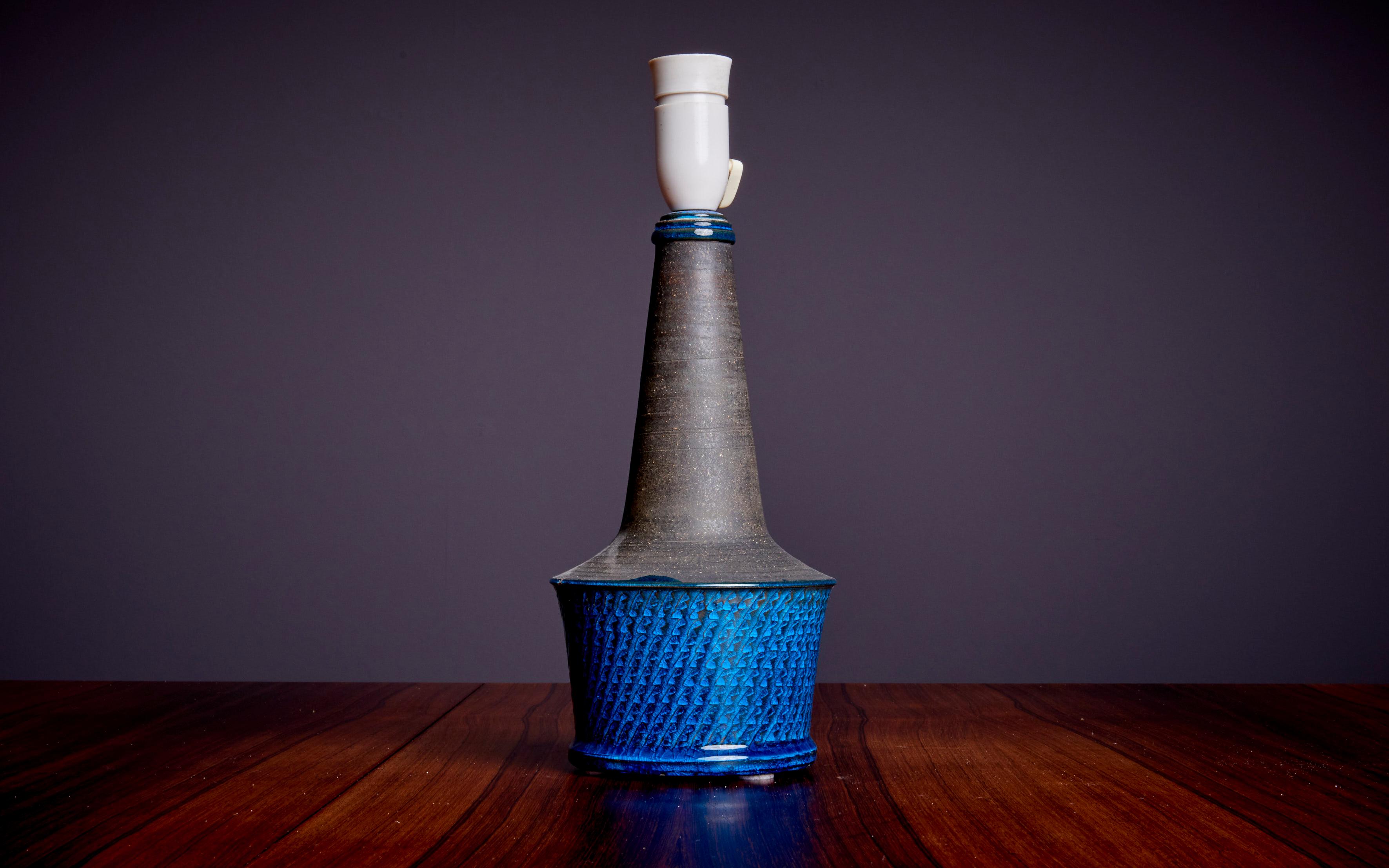 Paar Lampenschirme  Blaue / graue Tischlampen von Nils Kähler, Dänemark, 1960er Jahre im Zustand „Hervorragend“ im Angebot in Berlin, DE