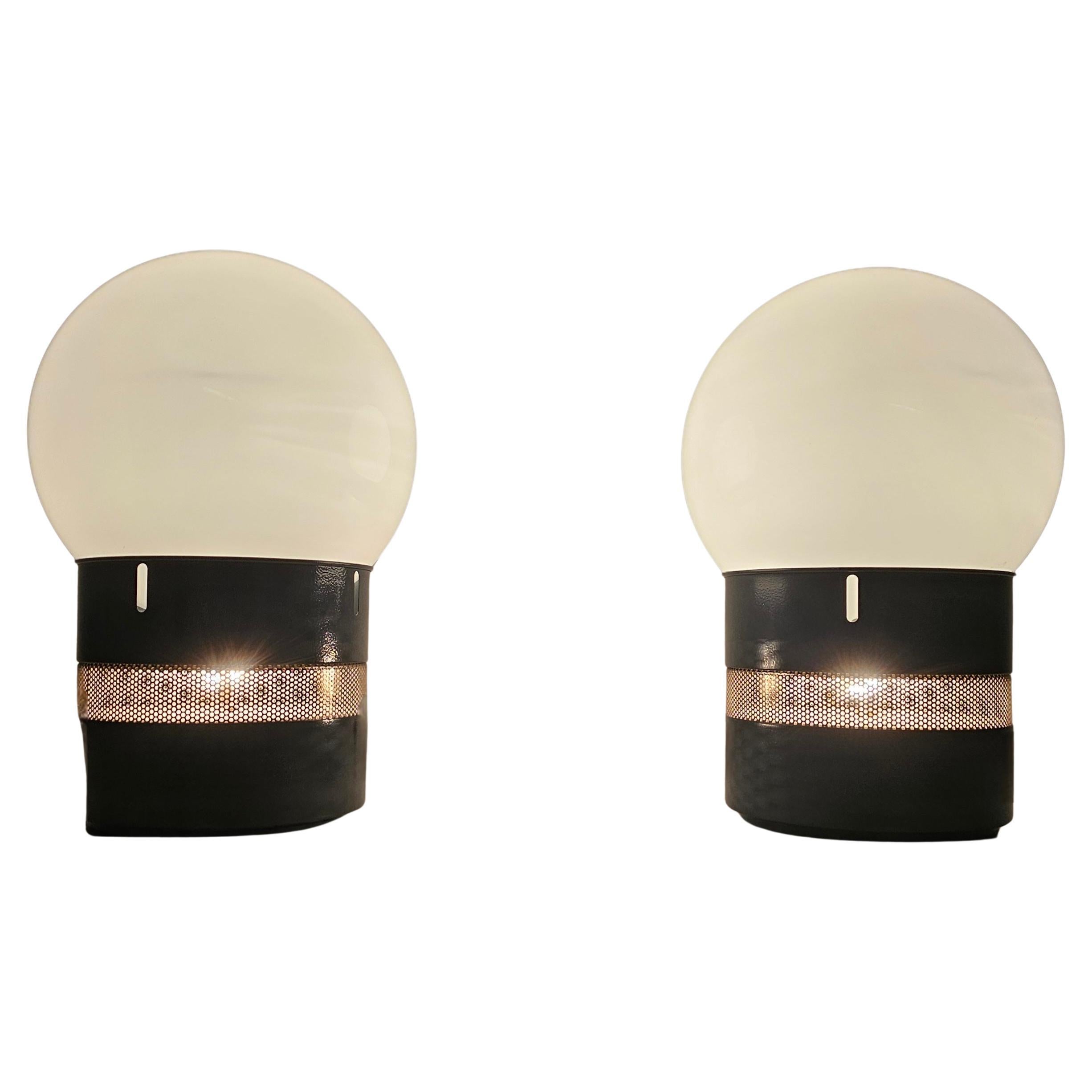 Paar blau/graue Mezzo Oracolo-Lampen von Gae Aulentnti für Artemide, 1960er Jahre (Italienisch) im Angebot