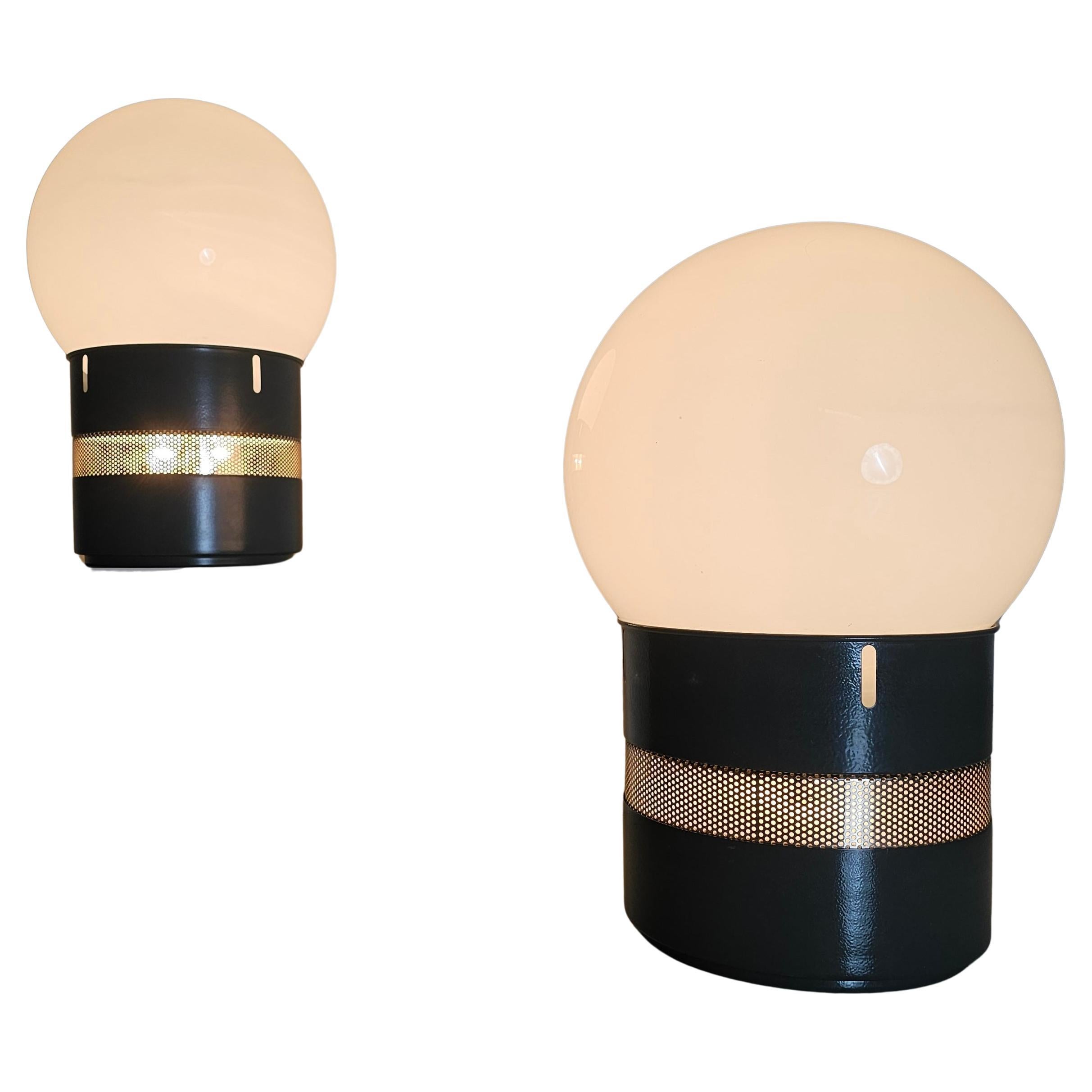 Paar blau/graue Mezzo Oracolo-Lampen von Gae Aulentnti für Artemide, 1960er Jahre (Moderne der Mitte des Jahrhunderts) im Angebot