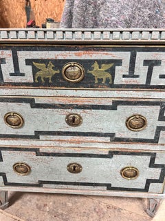 Pair of Blue Gustavian Chests of Drawers, Gustavian Style, Sweden