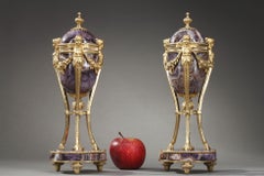 Pair of Blue John Closed Urns