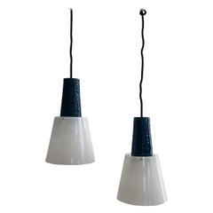 Pair of Blue Lamps from Kähler, 1960s