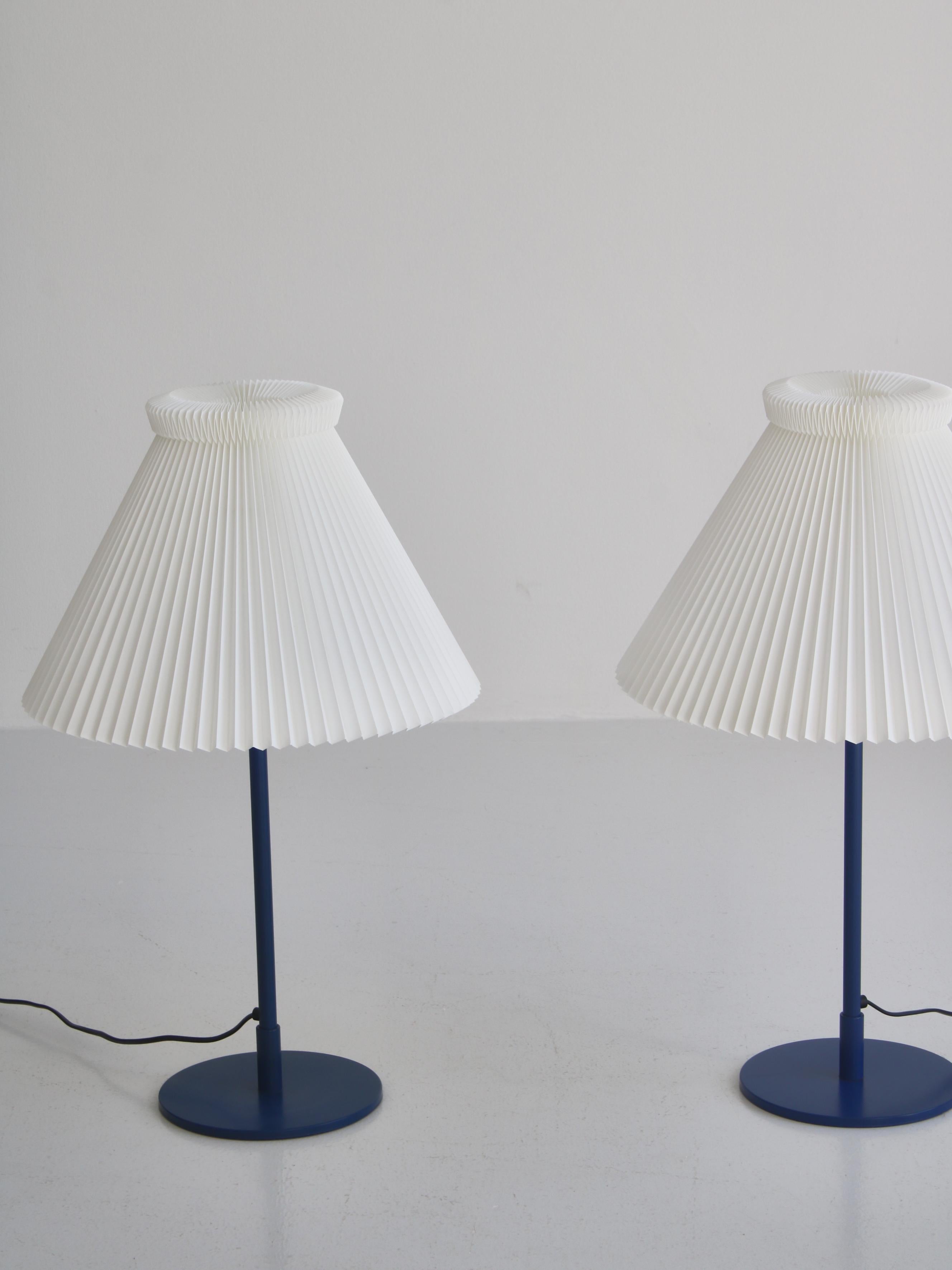 Danish Pair of Blue Le Klint Table Lamps 