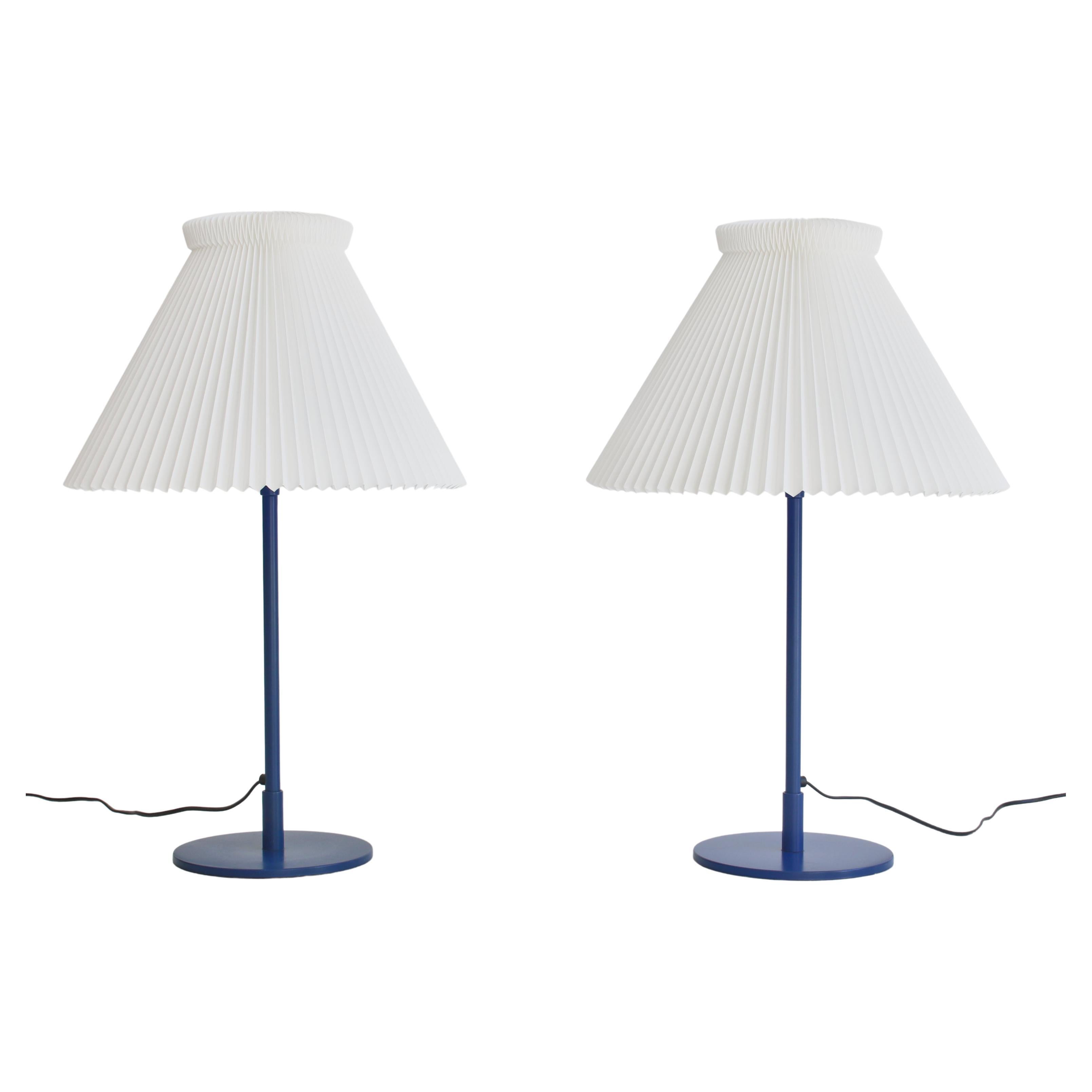 Pair of Blue Le Klint Table Lamps "Model 373" by Flemming Agger, 1970s For Sale