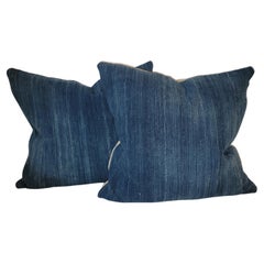 Pair of Blue Linen Pillows