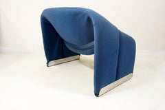 Pair of Blue Midcentury Groovy Chairs F598 by Pierre Paulin for Artifort
