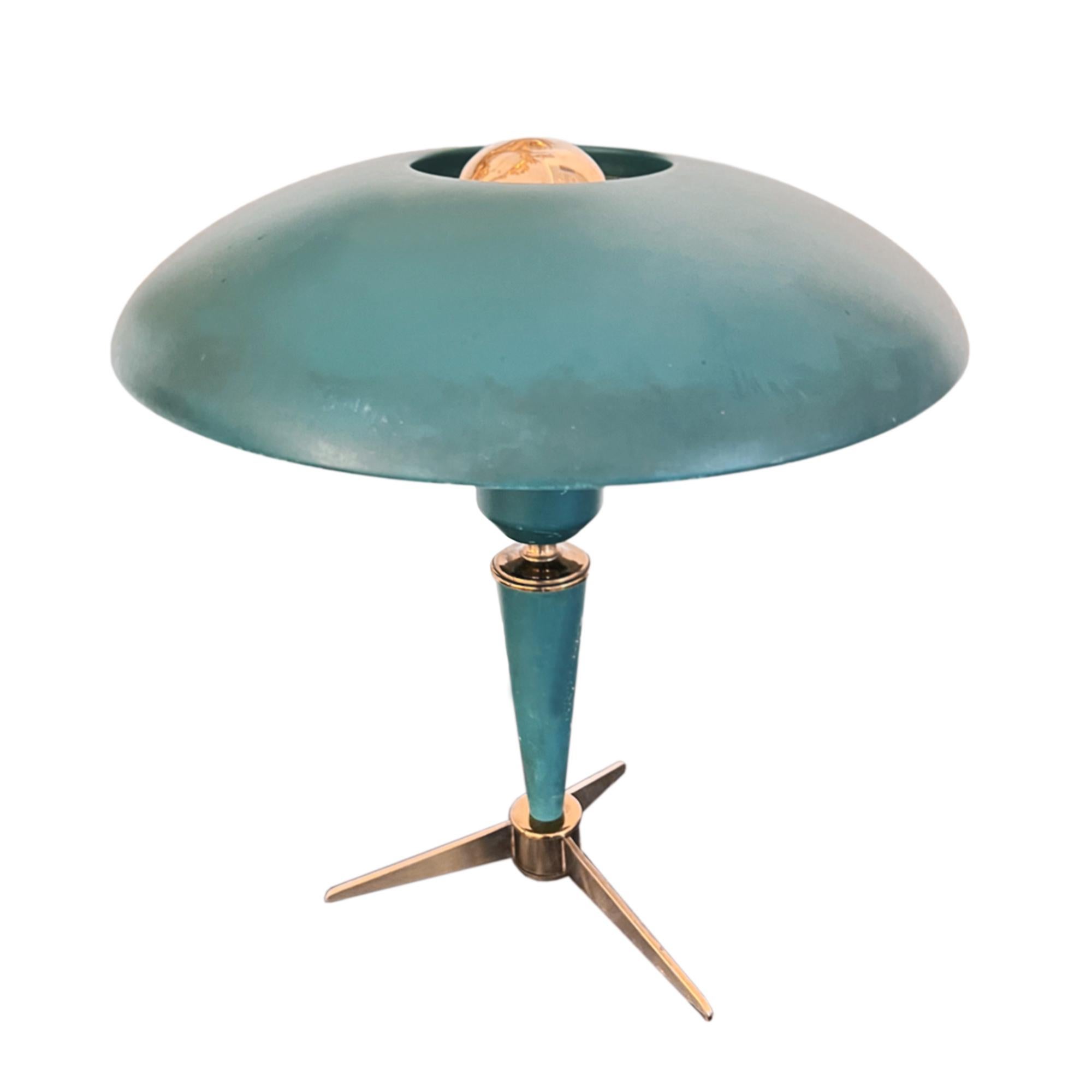 Mid-Century Modern Pair of Blue Midcentury Louis C. Kalff Table Lamps for Philips For Sale